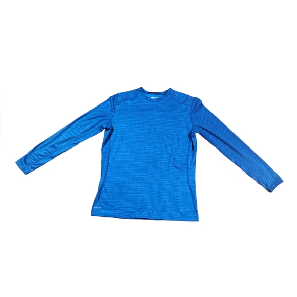 Base Layer 8 Performance Qwick-Dry Men XL Blue Long-Sleeve Fitness Shirt - Picture 1 of 14